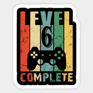 Vintage 6th Wedding Anniversary Level 6 Complete Video Gamer Birthday Gift Ideas Sticker